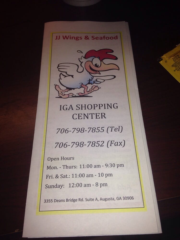 Online Menu of JJs Wings & Seafood Restaurant, Augusta, 30906
