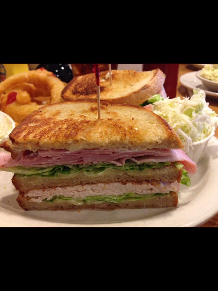 The turkey and ham club on rye. The onion rings were meaty ;) Yelp