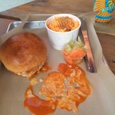 Honey Butter Fried Chicken - Chicago, IL, United States. Buffalo chicken sandwich with pimento Mac and cheese, really good but way too much sauce