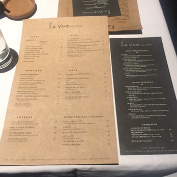 Cafe La Vue Los Angeles Menu Cafe La Vue Los Angeles Menu