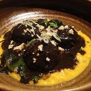 Duck Meatballs w/ black mole, collards,…