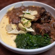 Braised Lamb with Polenta, prepared just…