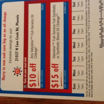 Oil change coupons phoenix az