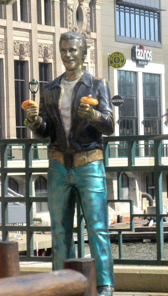 Bronze Fonz Landmarks & Historical Buildings East Town Milwaukee