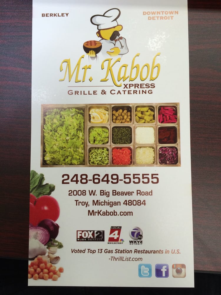 Mr. Kabob Xpress Mediterranean 2008 W Big Beaver Rd Troy, MI