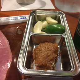 Oh! My SamGyupSal - Duluth, GA, United States. Soy bean paste, peppers and garlic