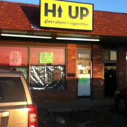 H Up Glass Pipes and Cigarettes logo