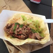 Valentina's Tex Mex BBQ - Austin, TX, United States. Brisket taco with avocado
