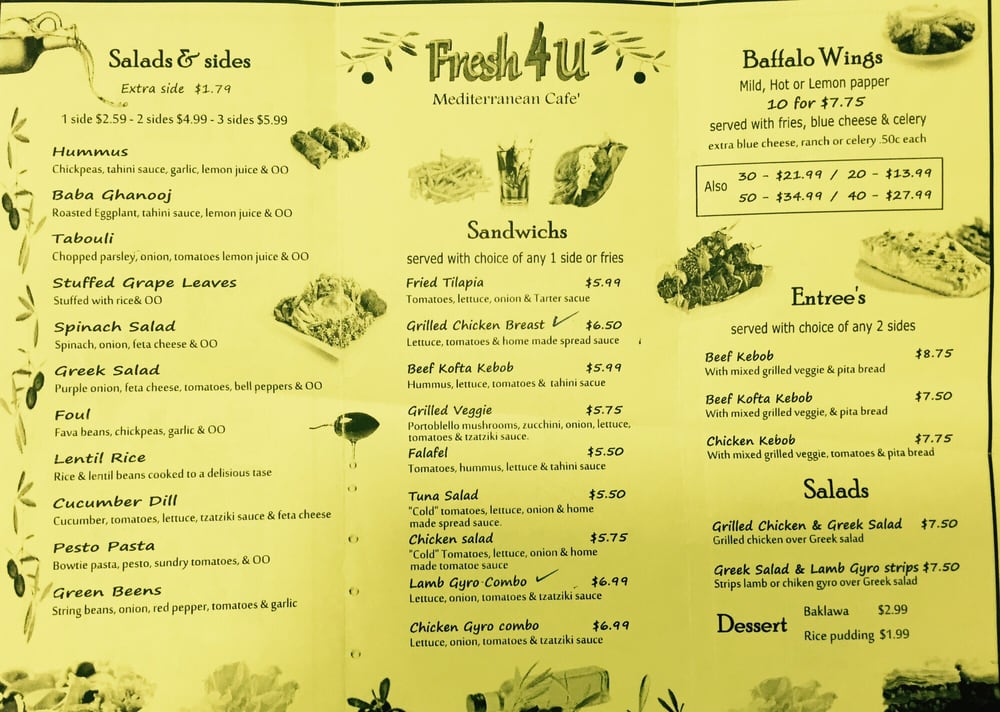 Fresh 4 U Mediterranean Cafe Buckhead Atlanta, GA Yelp