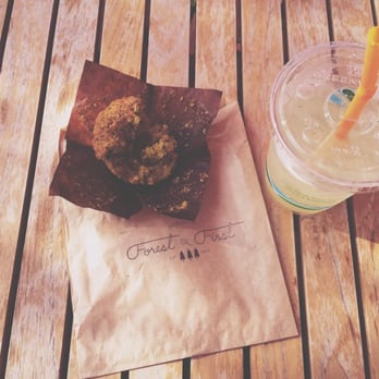 Forest on First - Pistachio muffin from scratch and homemade lemonade. - Los Altos, CA, United States