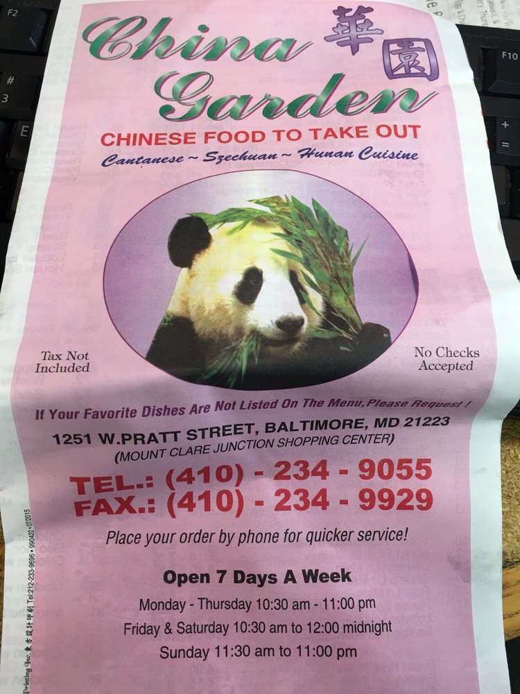 China Garden Chinese 1251 W Pratt St, Pigtown/Washington China Garden Chinese 1251 W Pratt St, Pigtown/Washington