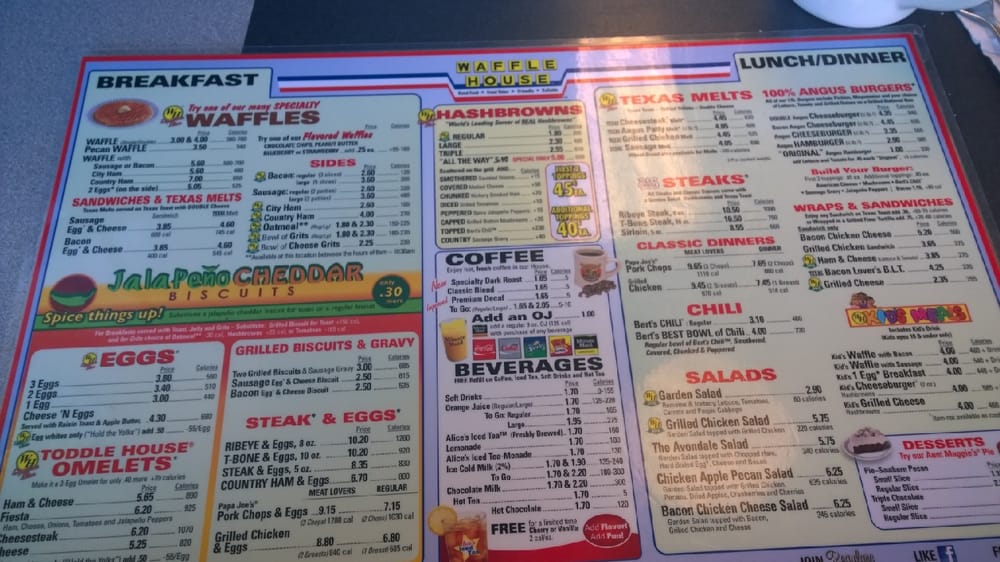 Waffle House Breakfast & Brunch Menu Yelp