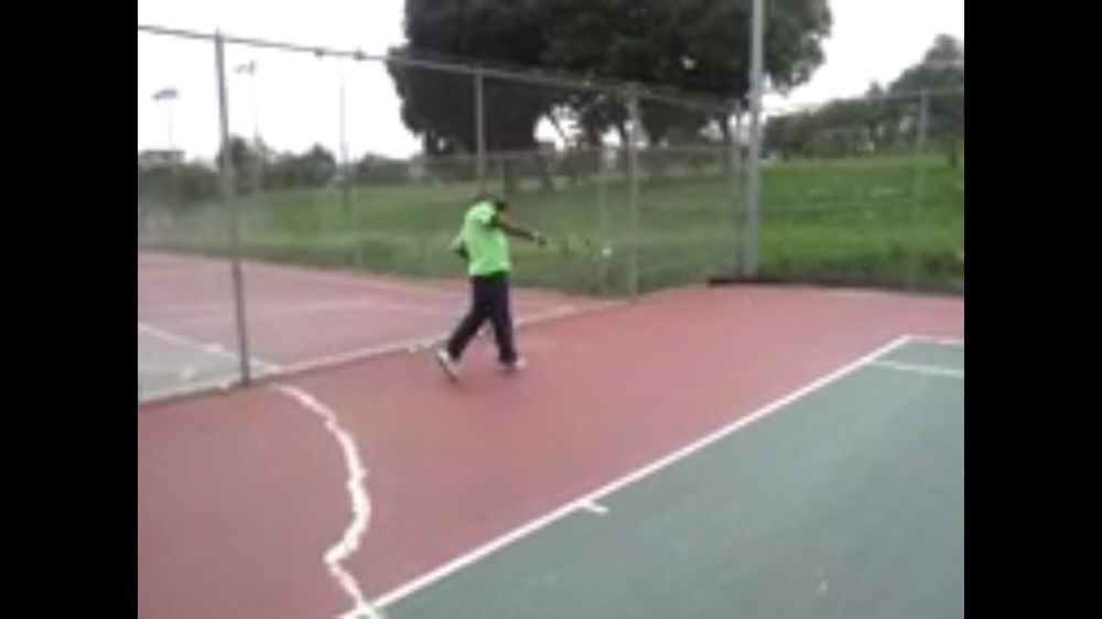 Photo of Tennis Lessons By Mcclain - San Francisco, CA, United States. Yes on the ball , back straight perfect balance