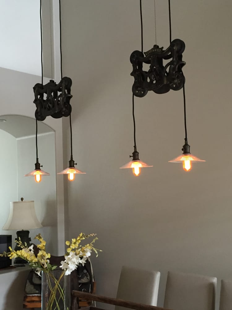Restoration Hardware Cast Iron Barn Door Trolley Pendant Installed Photo Of Next Level Lighting Electric Orange Ca United States Restoration