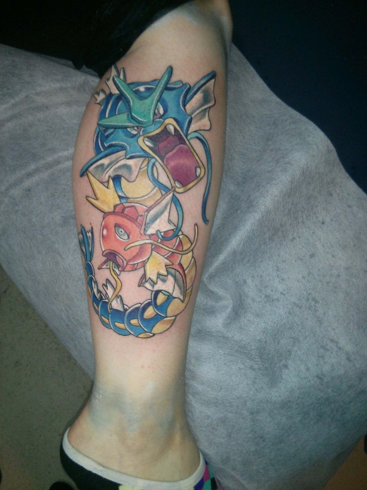 my amazing tattoo of gyarados and magikarp thank you stephen my amazing tattoo of gyarados and magikarp thank you stephen