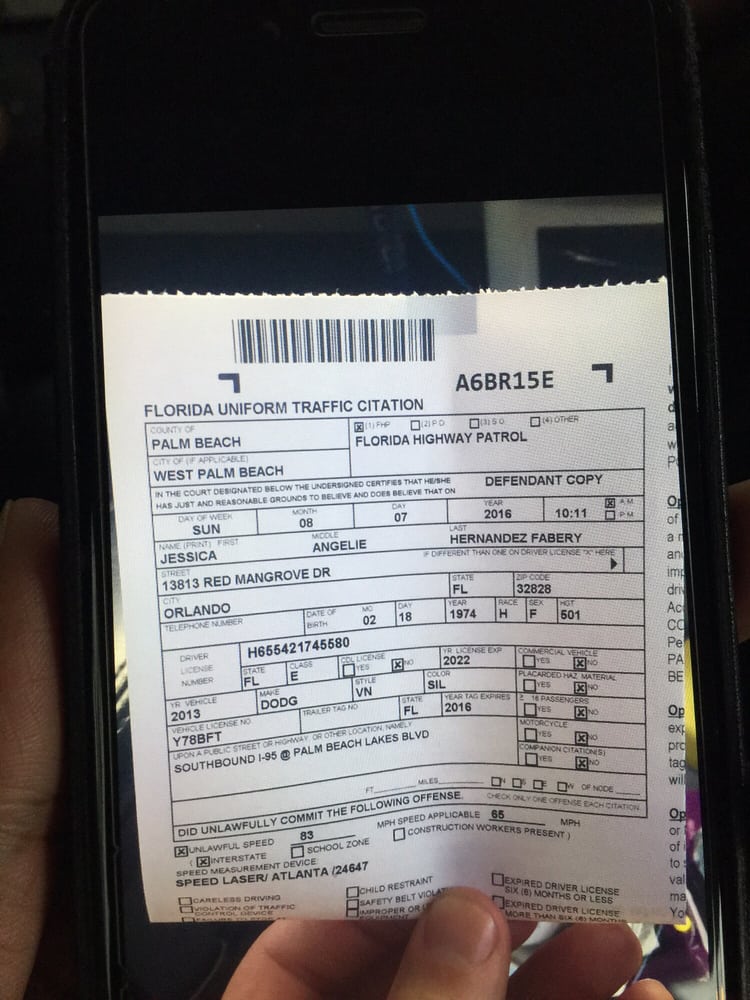 A parking ticket the driver received and yet she was on
