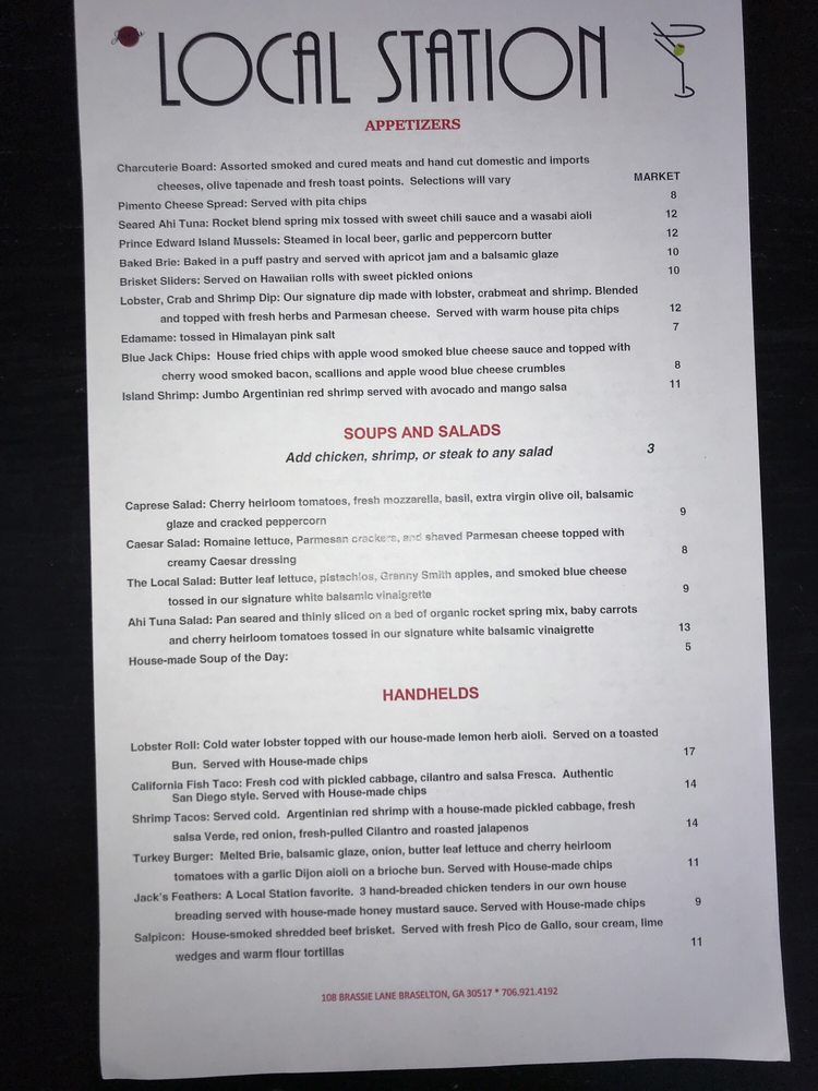 Online Menu of Local Station Restaurant, Braselton, 30517 Zmenu