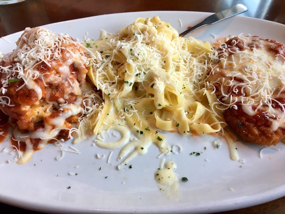 Trio Of Lasagna Alfredo And En Parmesan Yelp Photo Of Olive Garden Italian Restaurant Overland Park Ks United States Trio