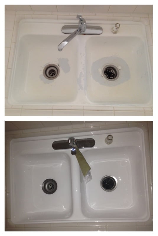 Another Kitchen Sink That Was Ling From An Inferior Material We Photo Of Porcelain Fiberglass Maintenance Inc North Hollywood Ca United States