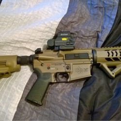 Patriot Outfitters - Saint Marys, KS, United States. Eotech EXPS 3-4 black in color mounted on my Diamondback Firearms DB15 AR pistol in FDE color. And yes, the weapon is unloaded.