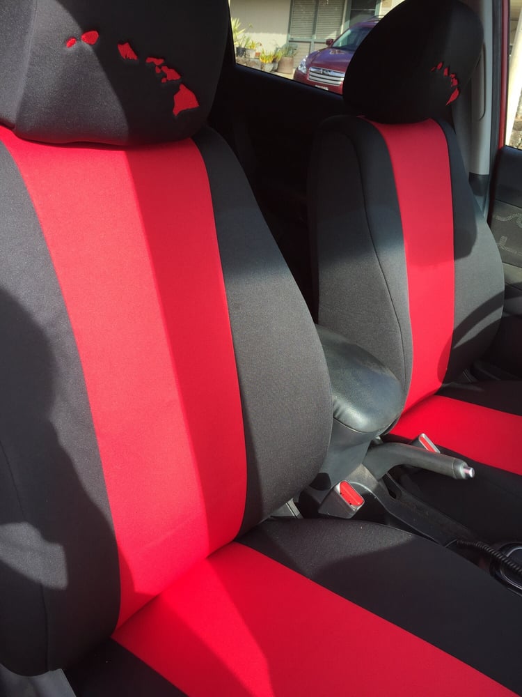 Red Black Seat Covers With The Hawaiian Islands 2018 Kia Soul Yelp Photo Of Hawaiian Seat Covers Company Aiea Hi United States Red