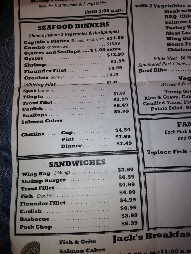 Jacks Seafood And Soul Food Menu Jacks Seafood And Soul Food Menu