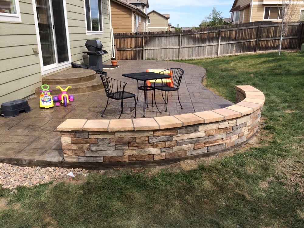 Stamp Concrete Patio And Sitting Wall Yelp Photo Of Your Maintenance Source Castle Rock Co United States Stamp Concrete