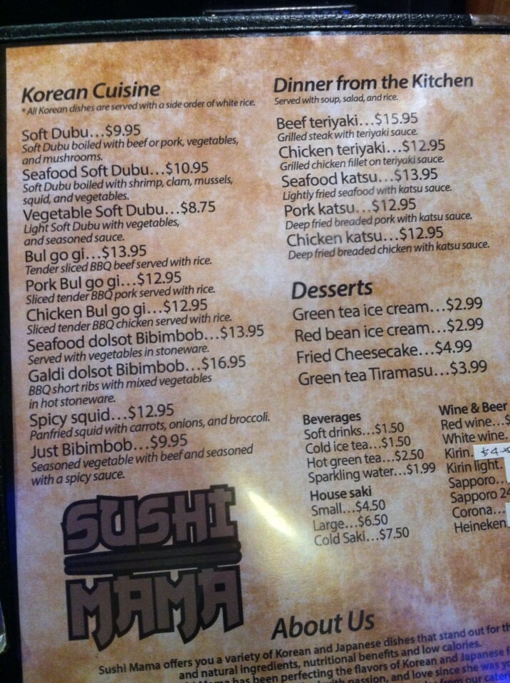 Sushi Mama Virginia Beach Va Menu Sushi Mama Virginia Beach Va Menu