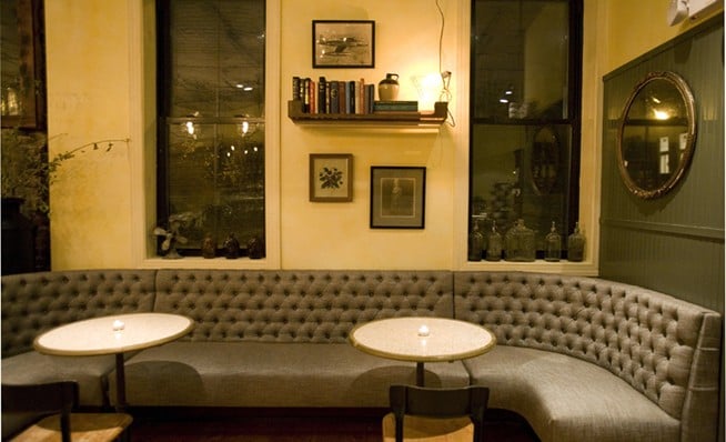 Lounge tufted banquette. yelp