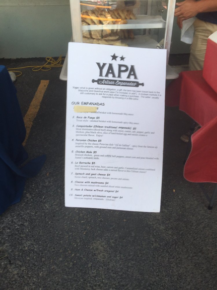 A Menu Of Tasty Empanadas Yelp