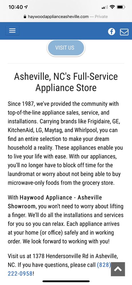 Haywood Appliance - Asheville Showroom