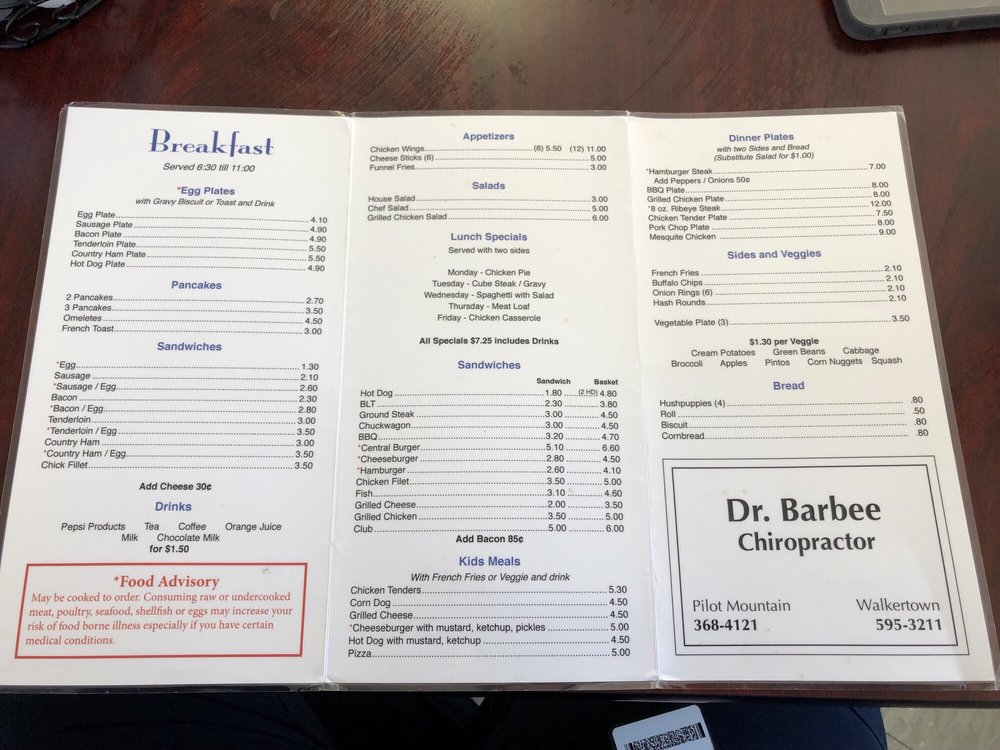 Central Cafe Dobson Nc Menu Central Cafe Dobson Nc Menu