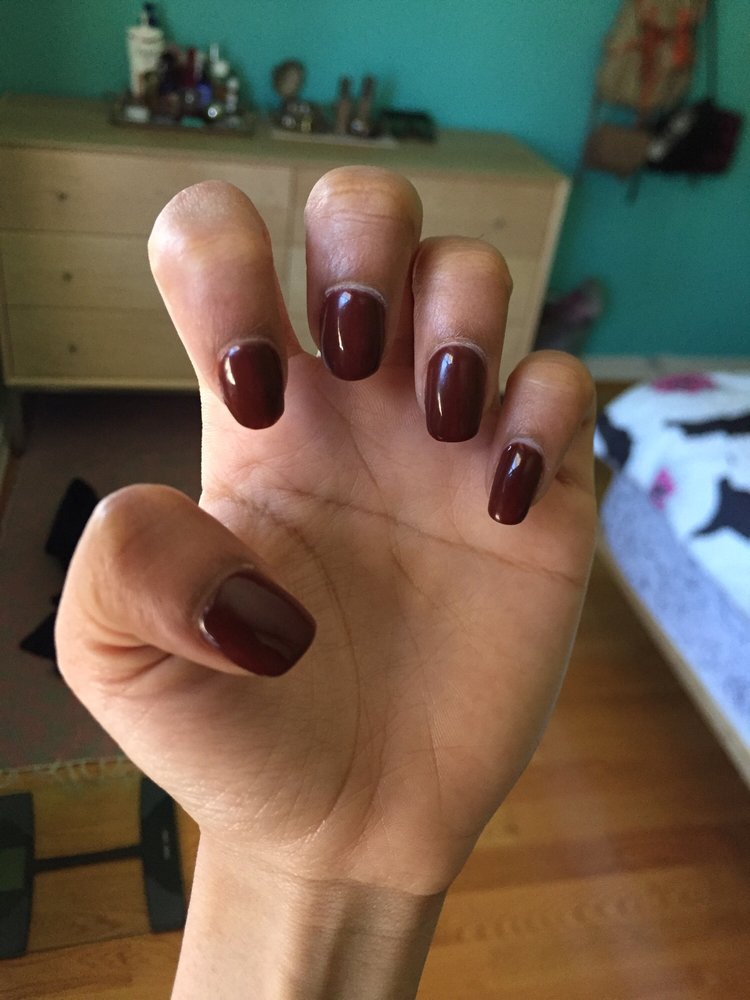 Fall Nails In A Coffee Brown Gel Nail Color Yelp Photo Of The Finest Nails La Habra Ca United States Fall