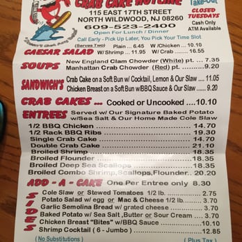 Crab Cake Hotline Wildwood Menu Crab Cake Hotline Wildwood Menu