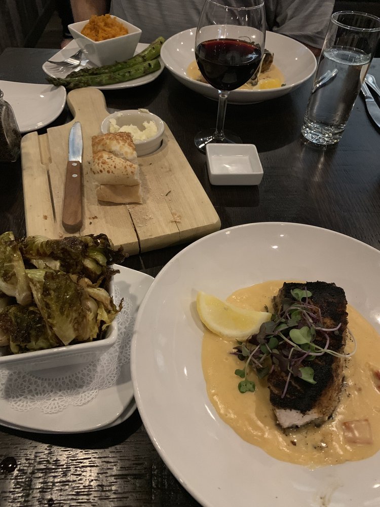 Blackened Grouper With Lobster Sauce Maple Glazed Brussels