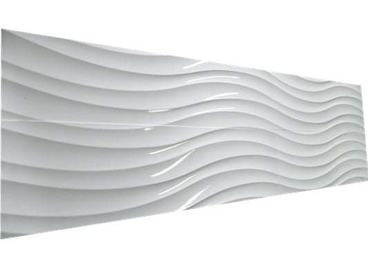 Gl 93004 White Glossy Ceramic Wall Tiles Cascading Wavy Surface Photo Of Gl Stone Tile Richmond Bc Canada 93004