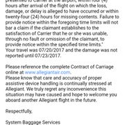 allegiant airlines phone number