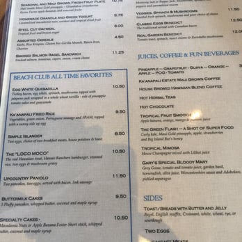 Beach Club Restaurant Maui Menu Beach Club Restaurant Maui Menu