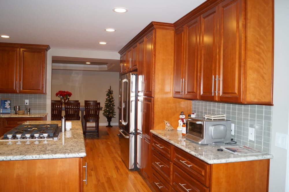 kitchen remodel: Natural cherry cabinets, Natural red oak ...