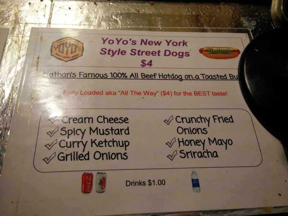 Online Menu of Yoyos Hot Dog Restaurant, Houston, Texas, 77005 Zmenu