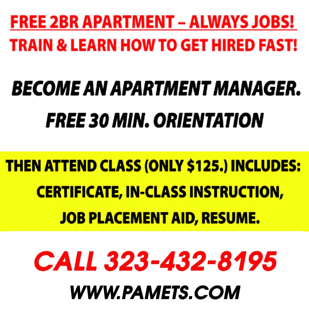 professional apartment manager employment training services specialty schools 11616 hawthorne blvd hawthorne ca phone number yelp - Apartment Manager Jobs professional apartment manager employment training services specialty schools 11616 hawthorne blvd hawthorne ca phone number yelp - Apartment Manager Jobs