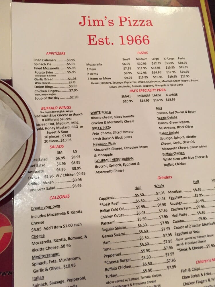 Jim’s Pizza 35 Reviews Italian 124 Poquonock Ave, Windsor, CT