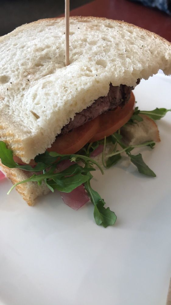 steak and arugula sandwich