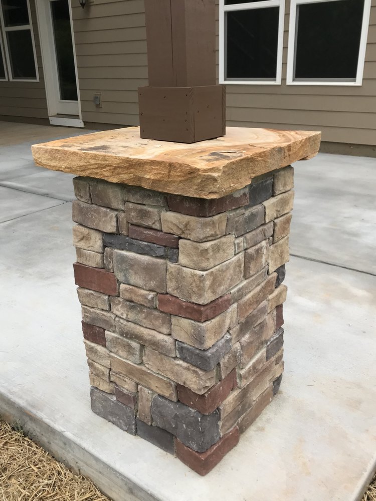 Manufacturing Stone Column And A Natural Cap Yelp Photo Of Deck Plus Matthews Nc United States Manufacturing Stone Column And