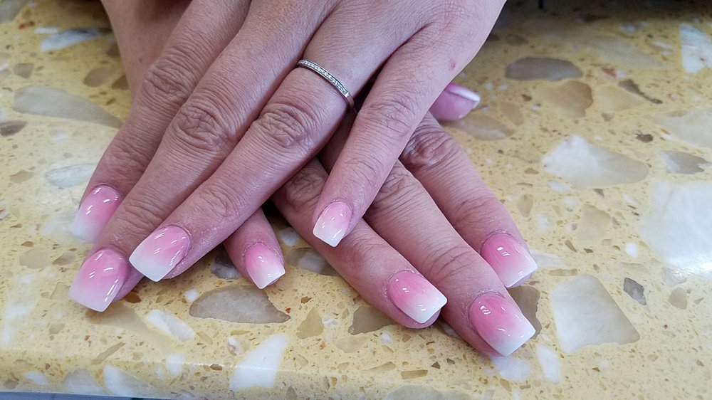 Pink And White Ombre Acrylic Nails Yelp Photo Of Chichi Nails Spa Riverside Ca United States Pink And