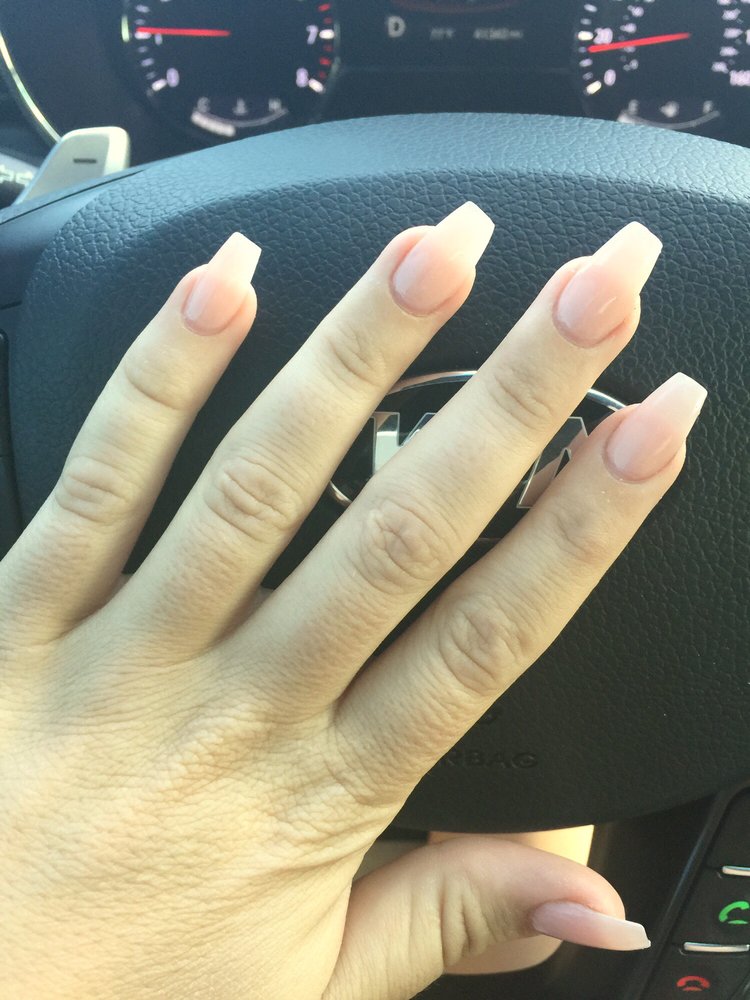 Clear Pink Coat Coffin Nails By The Amazing Lauren Yelp Photo Of Nails Spa By Lauren San Go Ca United States