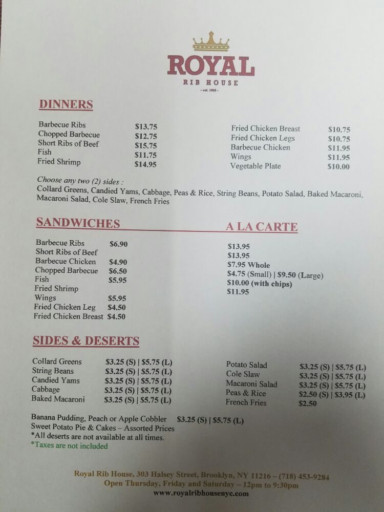 Royal House Menu rib house in house menu yelp Royal House Menu rib house in house menu yelp