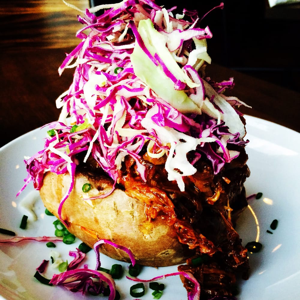 brisket stuffed sweet potato texas grass fed brisket in house bbq