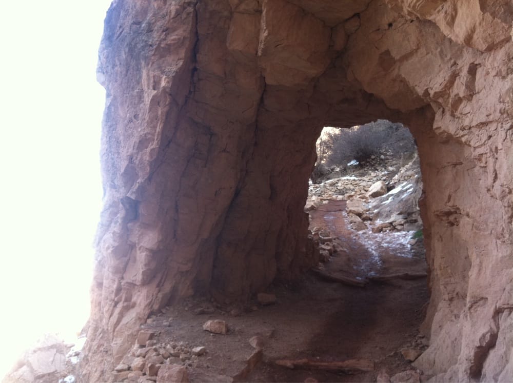 Lower Tunnel Hiking 75 Miles Down Bright Angel Trl, Grand Canyon