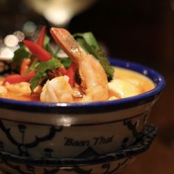 Photo of Baan Thai - Ballsbridge, Co. Dublin, Republic of Ireland. Spicy Tom Yum Soup with Prawns